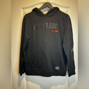 B- Young and reckless hoodie -black logo on front and sleeves, BNWT